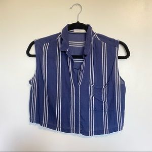 Black and White Sleeveless Top